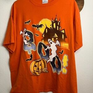 Vintage Bobbie Brooks Orange Halloween Graphic‎ Tee